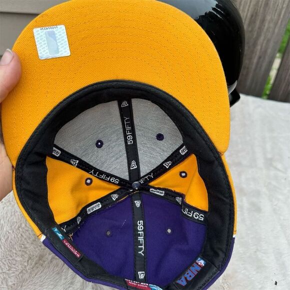 Los Angeles Lakers New Era 59FIFTY Fitted Hat Size 7 1/4 Multicolor - Picture 6 of 11